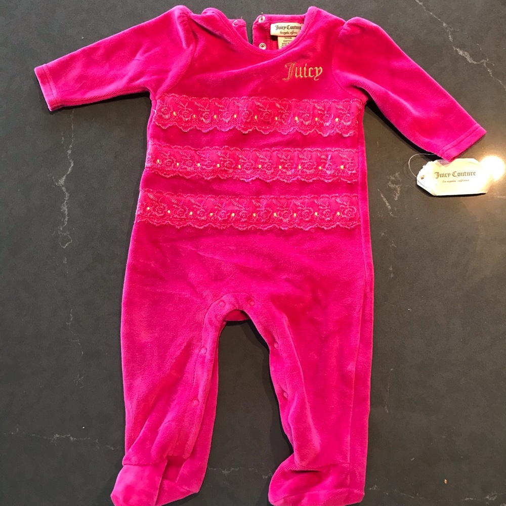 3-6 month old girls Juicy Couture velour one piece